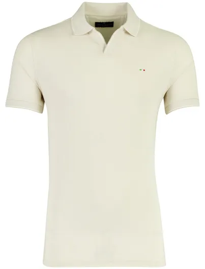 Portofino V-hals poloshirt creme normale fit Portofino pique