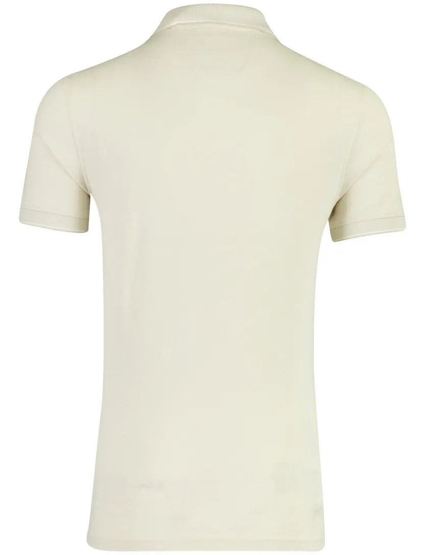 Poloshirt v-hals Portofino pique creme korte mouw