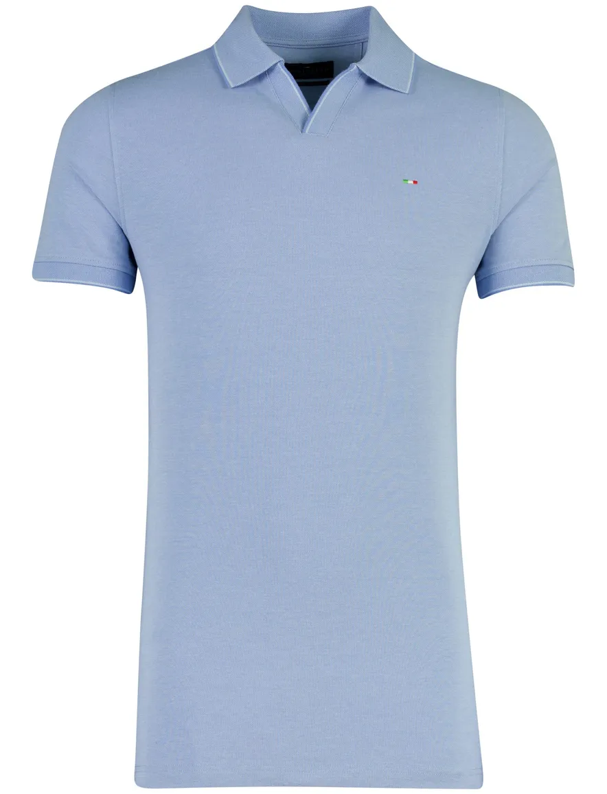 Portofino v-hals polo extra lang lichtblauw