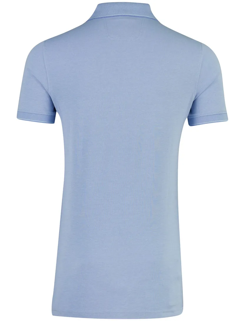 Polo v-hals Portofino lichtblauw extra lang fit korte mouw