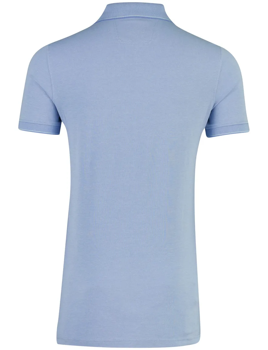 Portofino polo v-hals lichtblauw normale fit extra lang