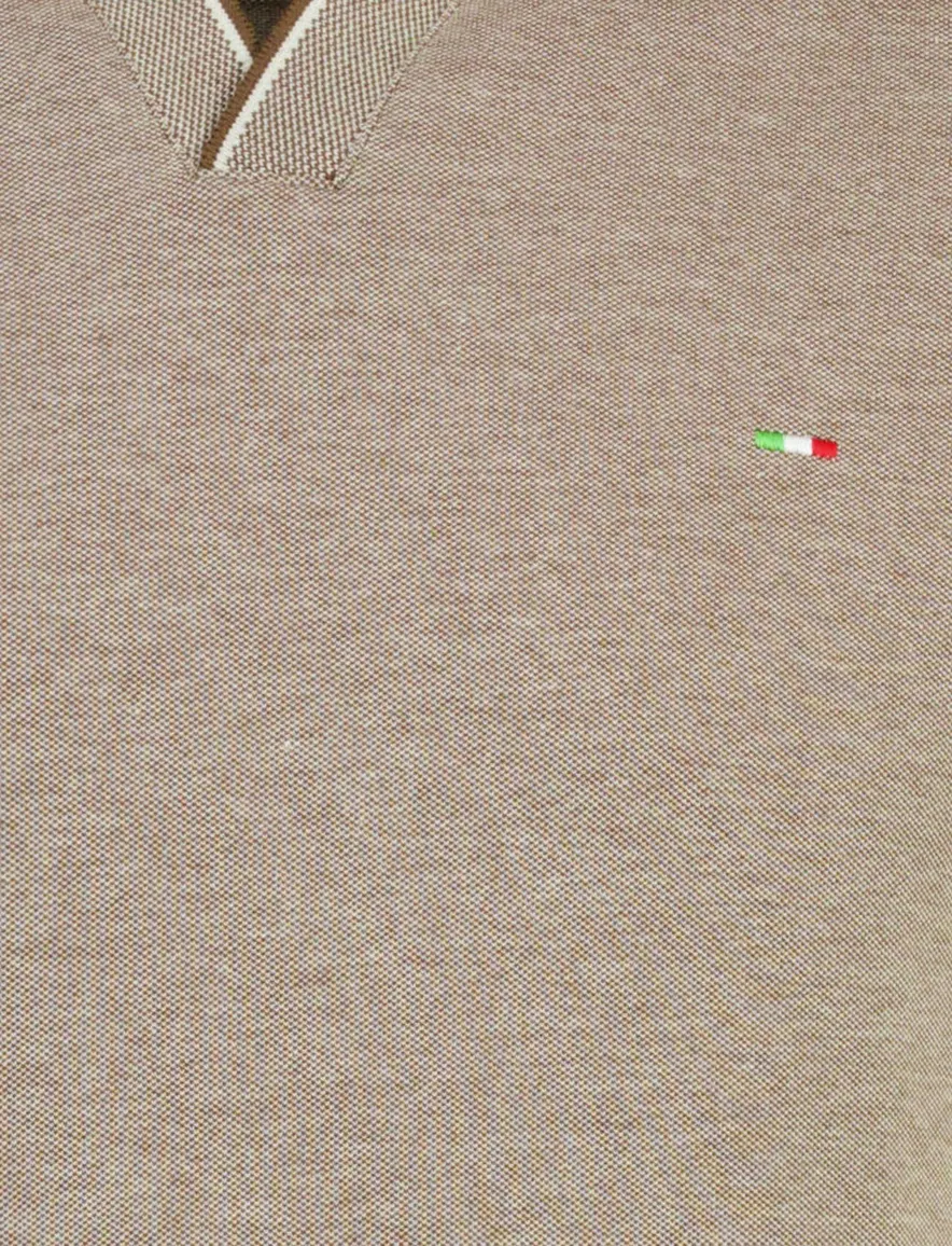 Bruine polo Portofino korte mouw extra lang