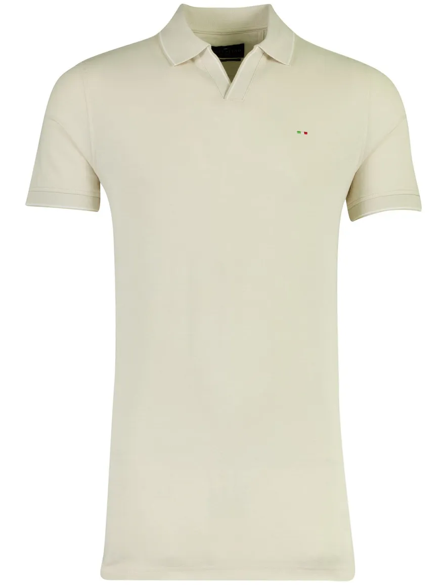 Portofino v-hals polo extra lang ecru