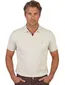 Polo v-hals Portofino korte mouw creme extra long fit