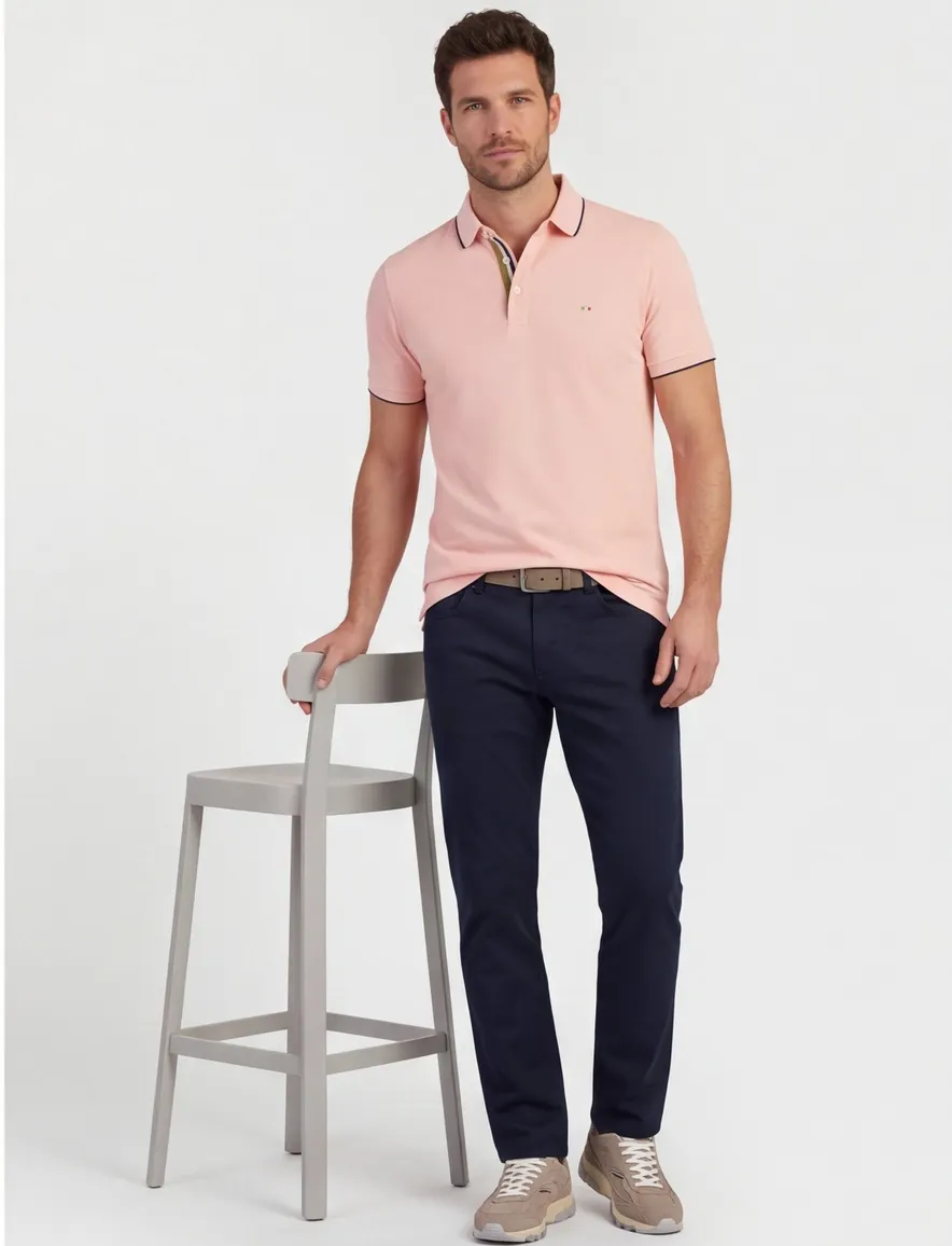Normale fit poloshirt Portofino roze pique