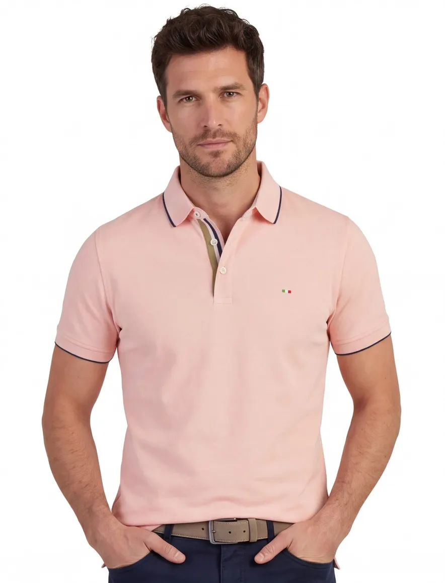 Normale fit poloshirt Portofino roze pique