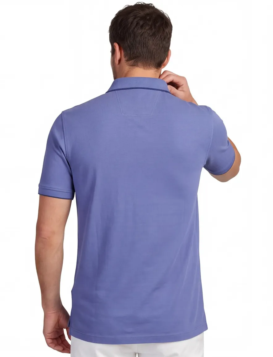 Blauwe polo Portofino 3 knoops normale fit