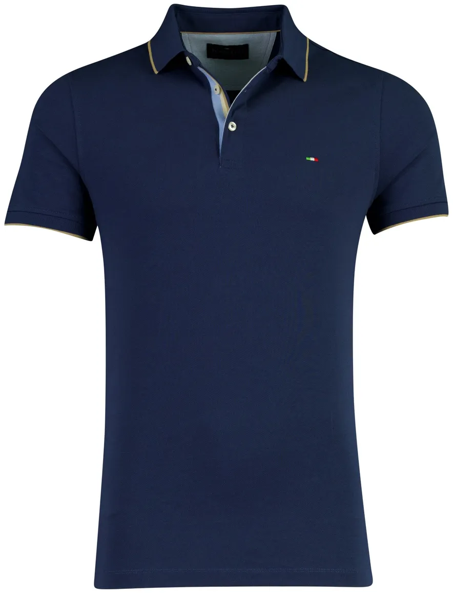 Korte mouw poloshirt Portofino donkerblauw pique