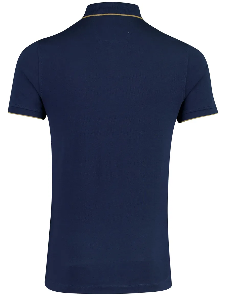 Portofino polo donkerblauw korte mouw 3-knoops