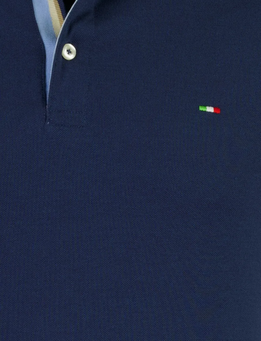 Korte mouw poloshirt Portofino donkerblauw pique