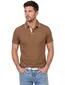 Bruine Portofino poloshirt normale fit pique