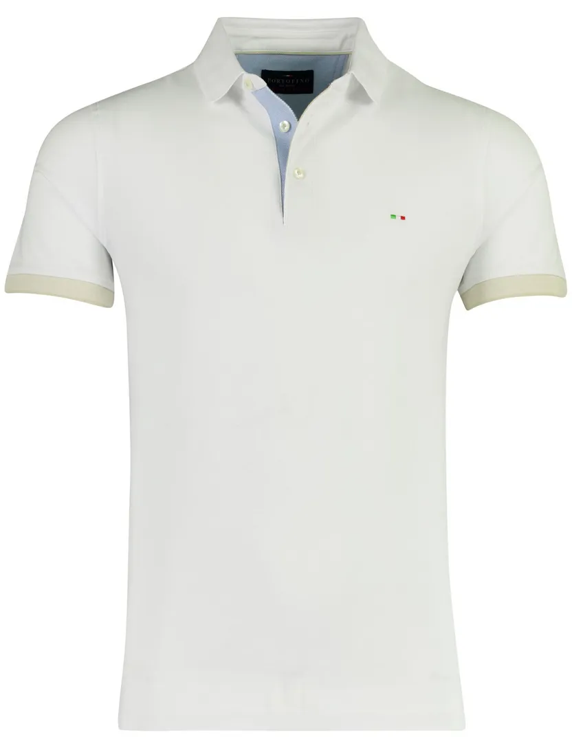 Poloshirt Portofino wit 3-knoops normale fit
