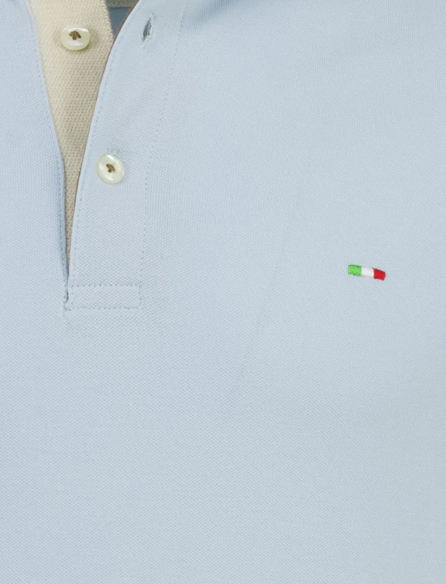 Lichtblauwe poloshirt Portofino 3 knoops