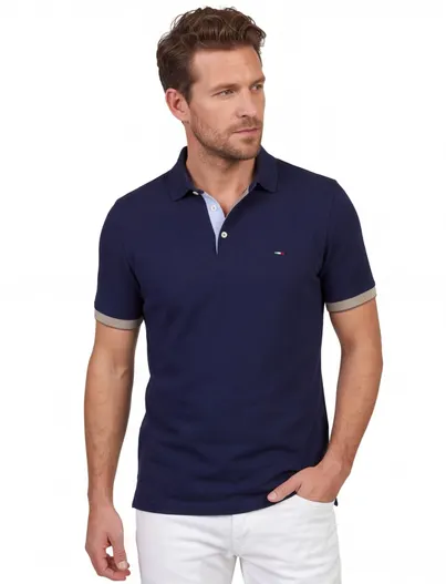 Portofino Donkerblauwe polo Portofino normale fit