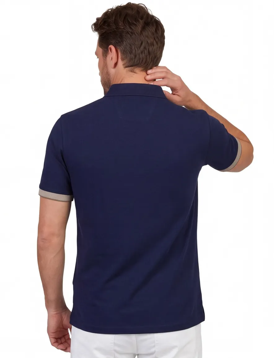 Donkerblauwe polo Portofino normale fit