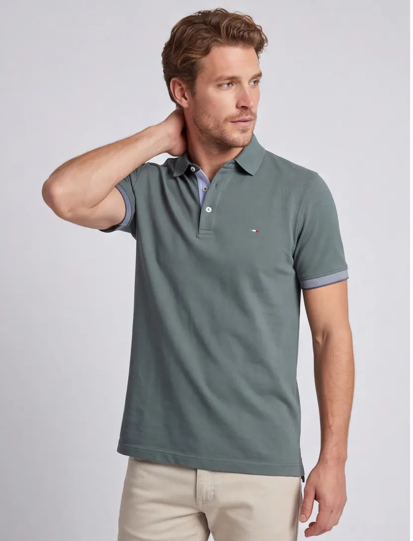 Poloshirt Portofino donkergroen pique