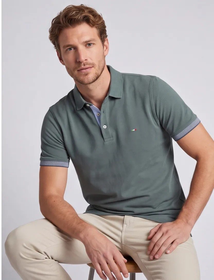 Poloshirt Portofino donkergroen pique