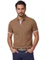 Pique poloshirt Portofino normale fit bruin