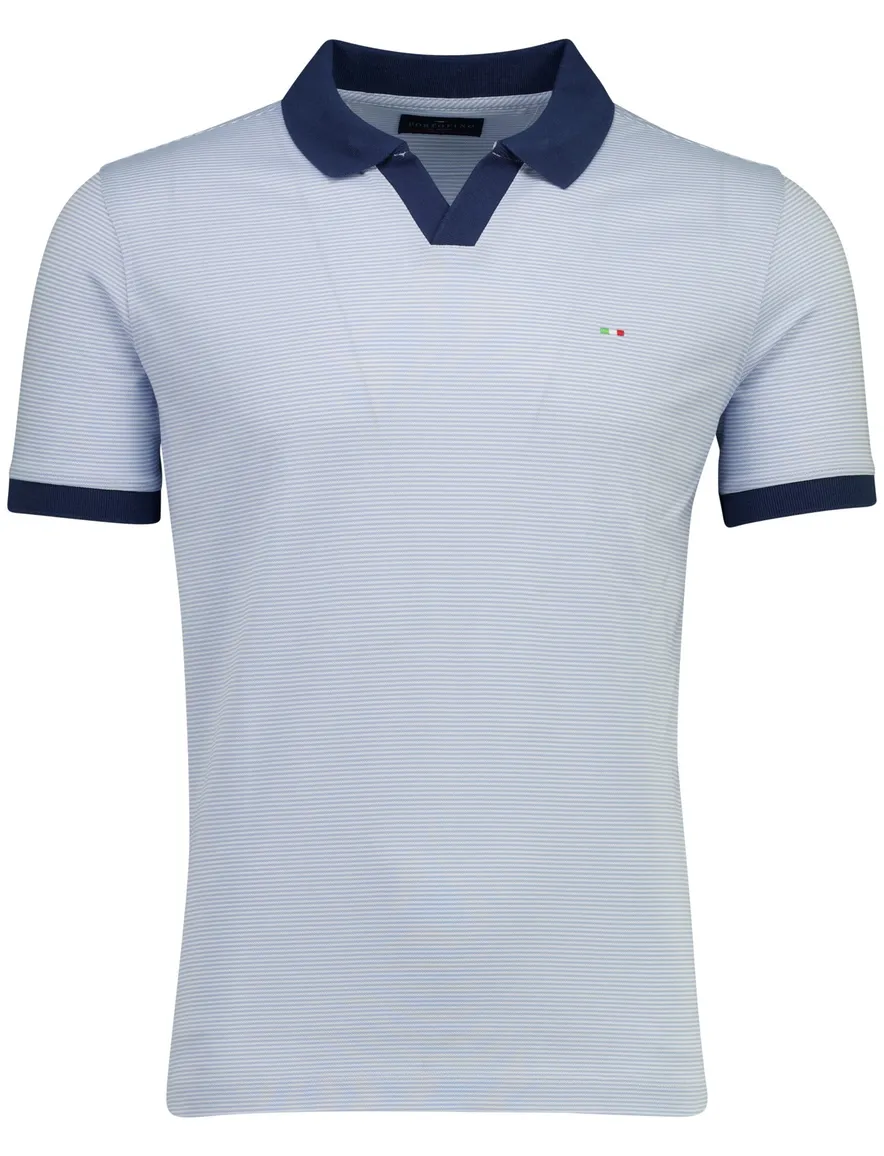 Portofino poloshirt lichtblauw gestreept