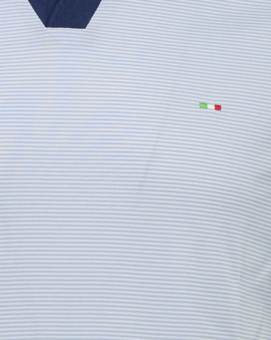 Portofino poloshirt lichtblauw gestreept