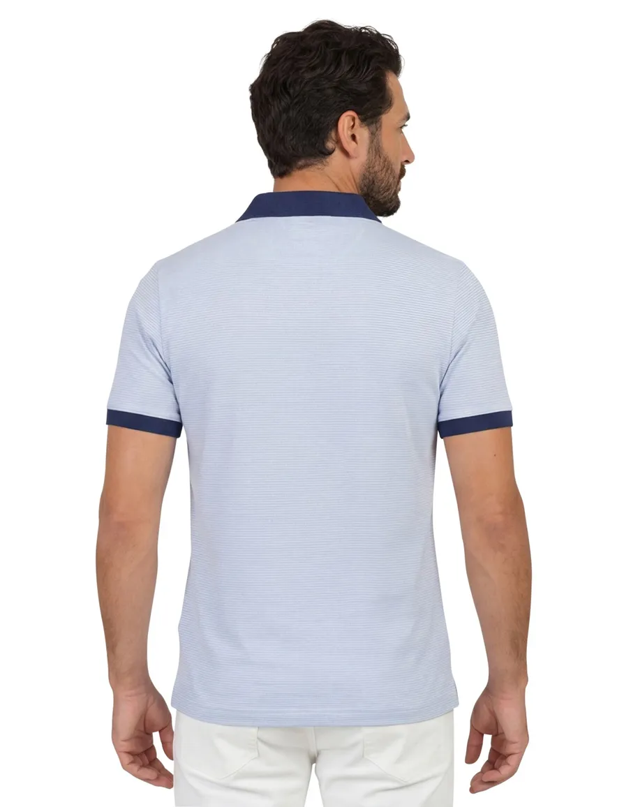 Portofino poloshirt lichtblauw gestreept