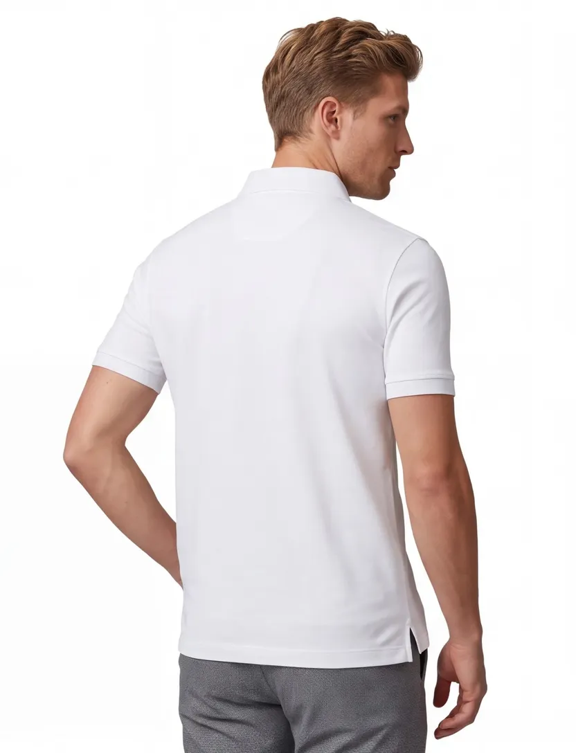 Poloshirt Portofino wit normale fit