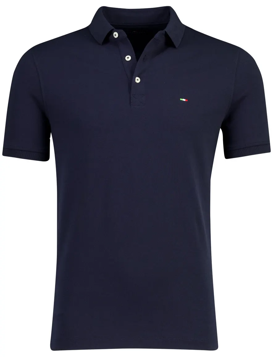 Donkerblauwe polo Portofino normale fit 3 knoops