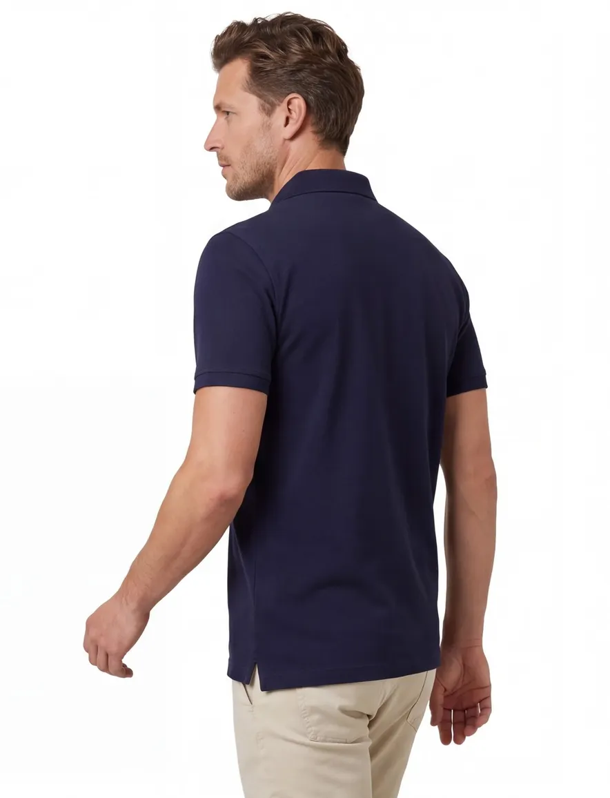 Donkerblauwe polo Portofino normale fit 3 knoops