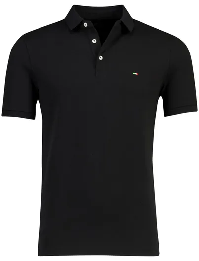 Portofino Zwarte poloshirt Portofino 3 knoopjes