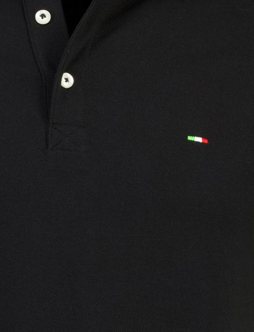 Portofino poloshirt zwart normale fit
