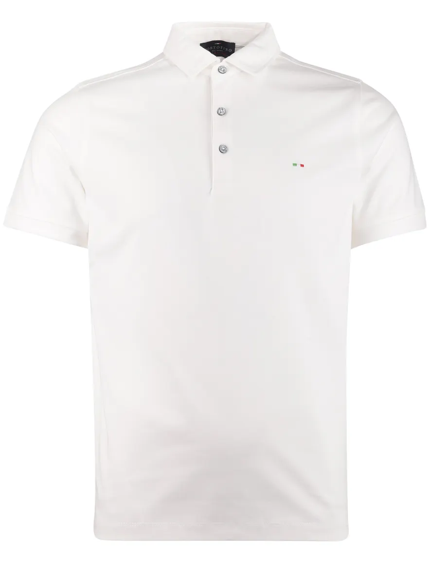 Portofino polo wit extra lange fit