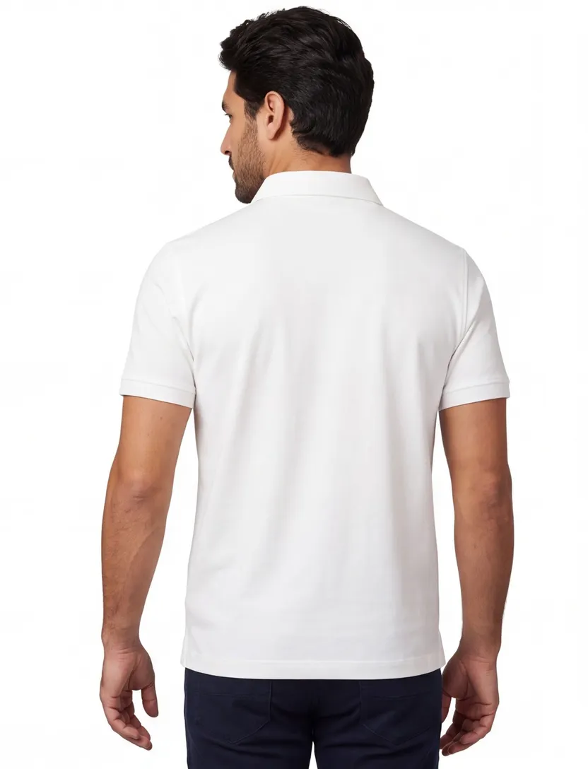 Poloshirt Portofino wit extra lang