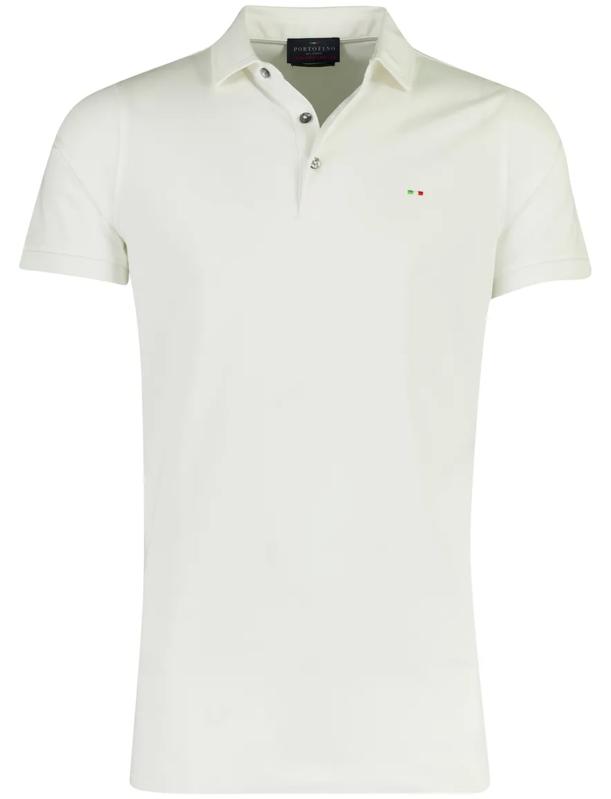 Poloshirt Portofino wit wijde fit