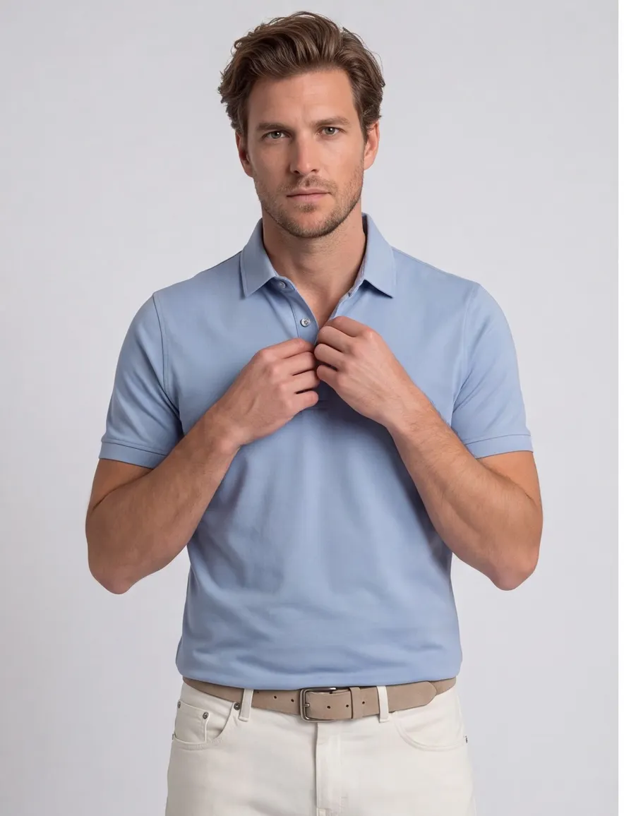 Portofino polo blauw extra lange fit