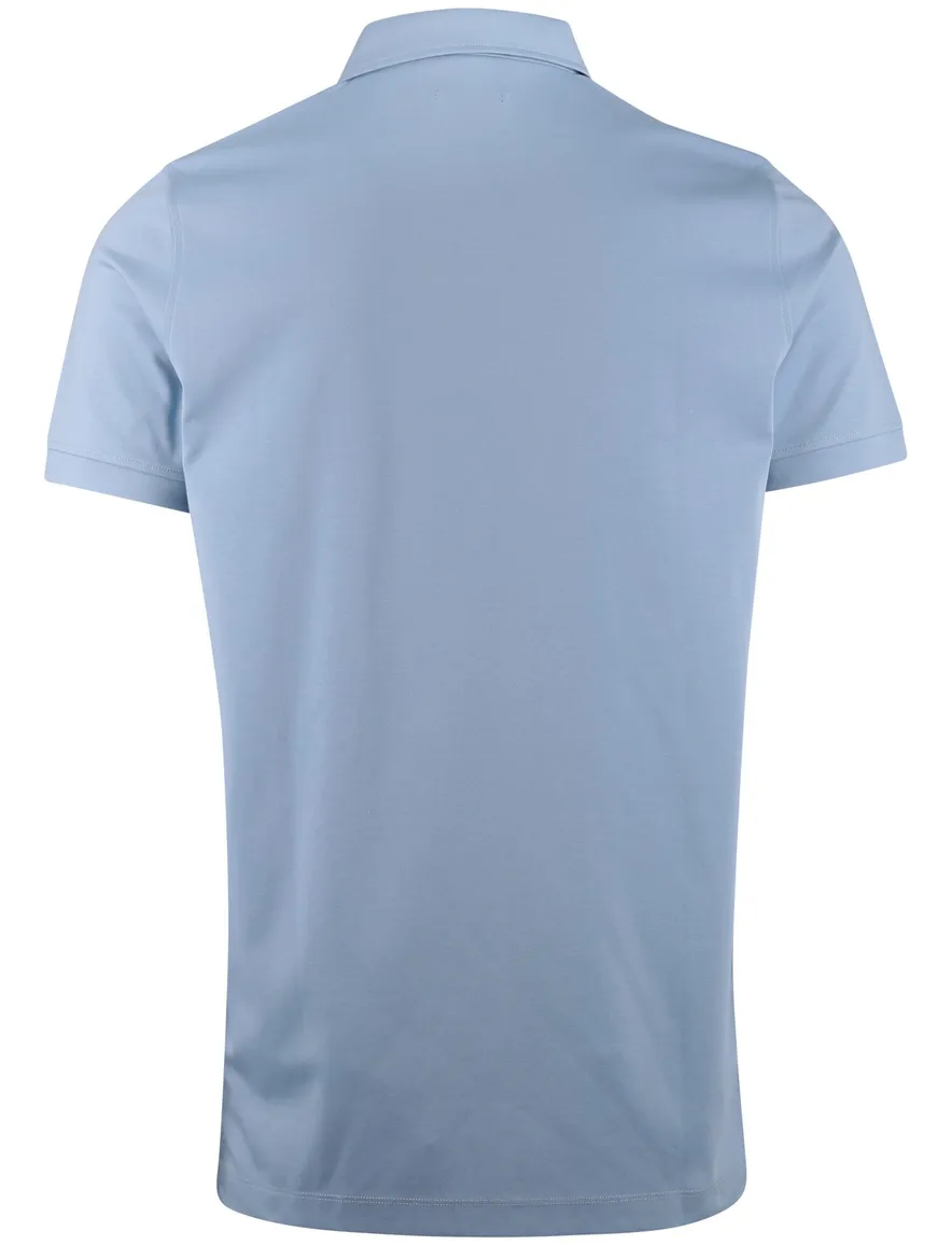 3-knoops extra long fit Portofino polo lichtblauw