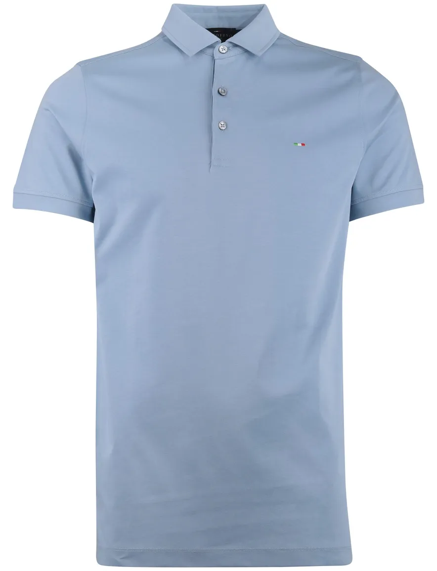 3-knoops extra long fit Portofino polo lichtblauw
