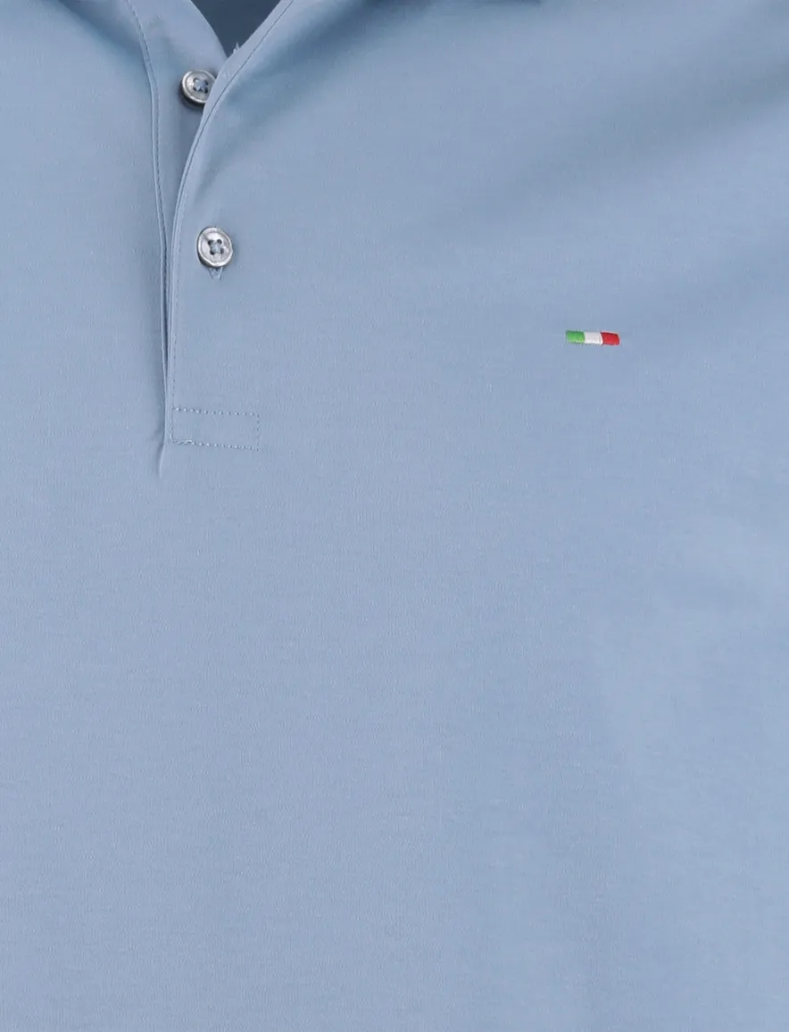 3-knoops extra long fit Portofino polo lichtblauw