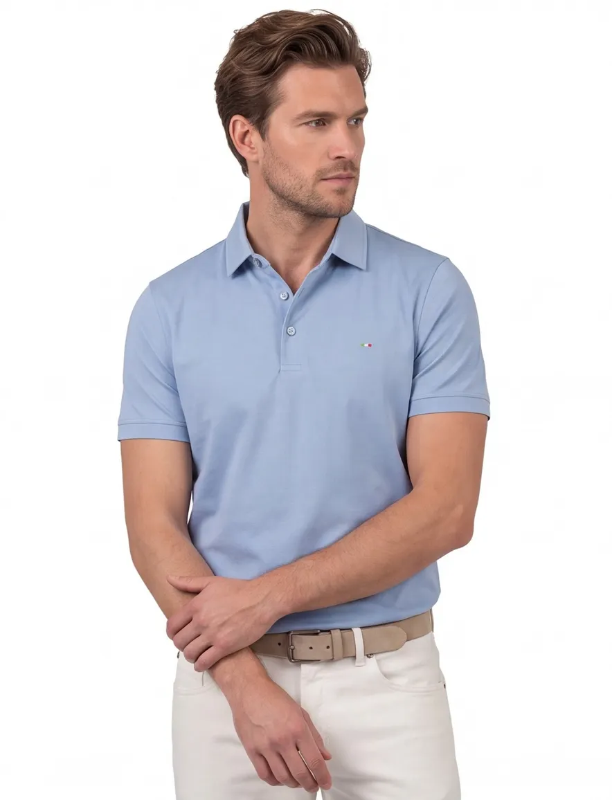 Portofino polo blauw extra lange fit