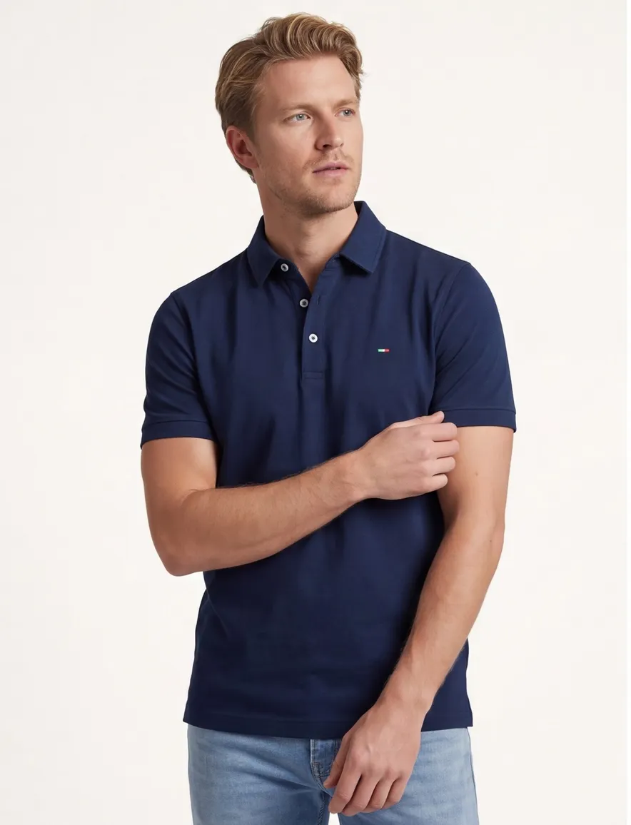 Portofino polo donkerblauw extra lange fit