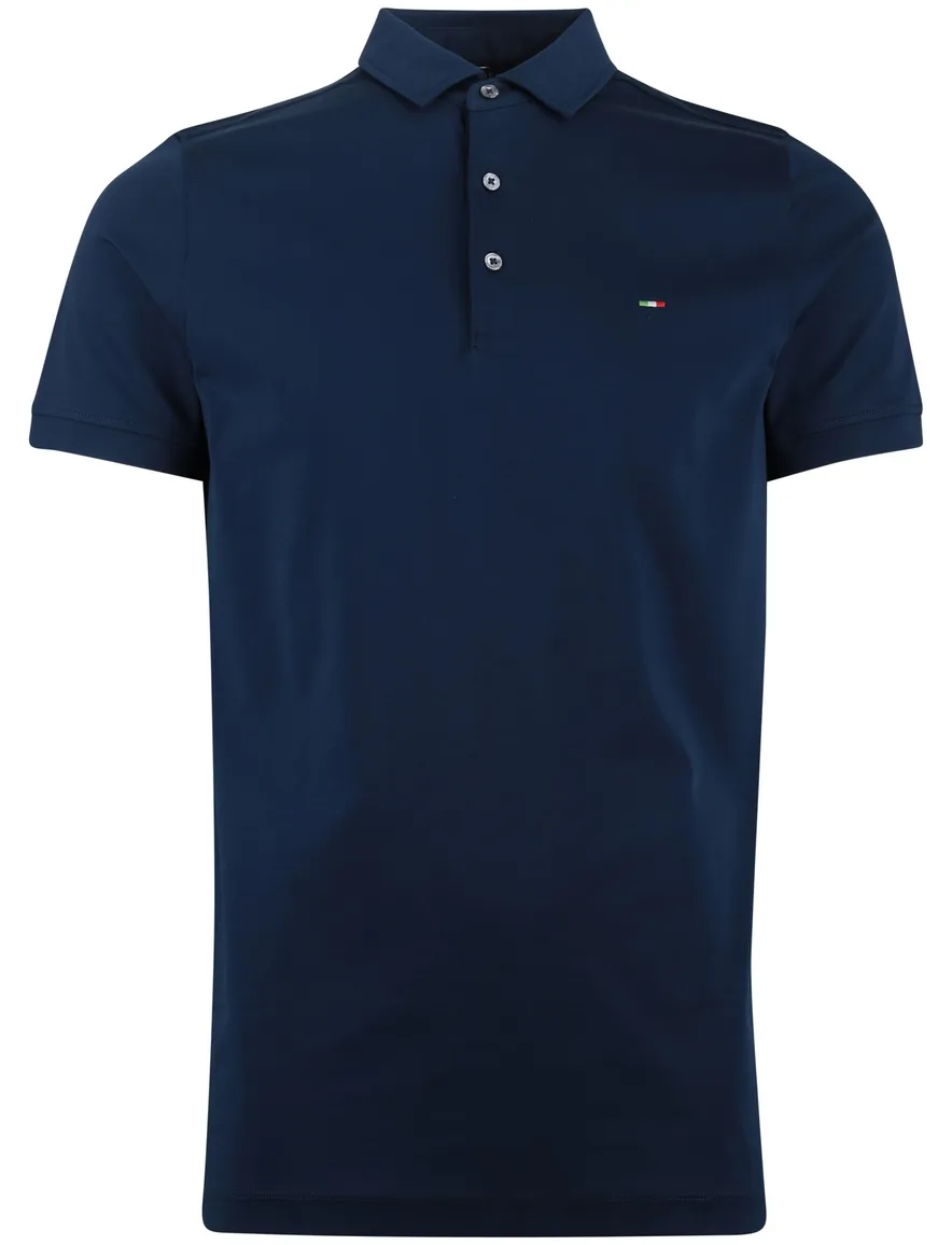 3-knoops extra long fit Portofino polo donkerblauw