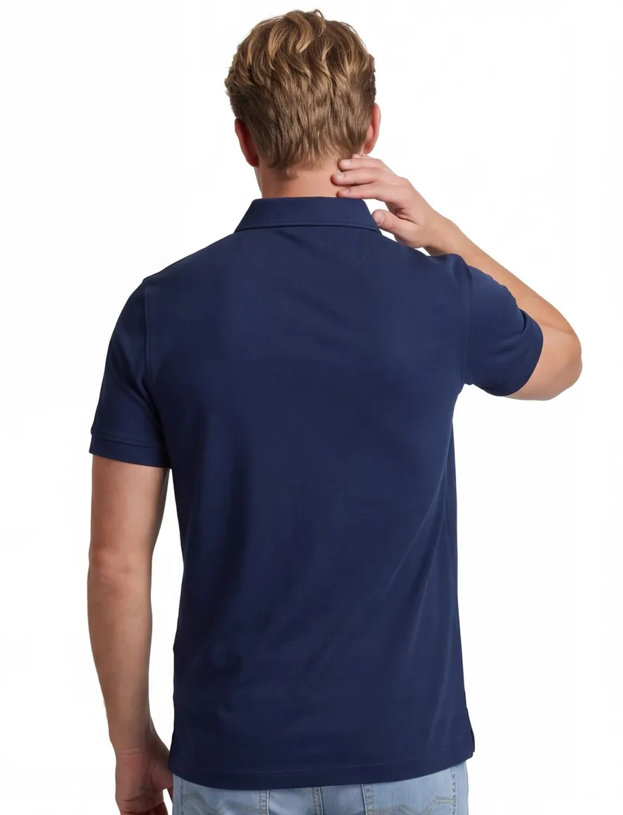 Portofino polo donkerblauw extra lange fit