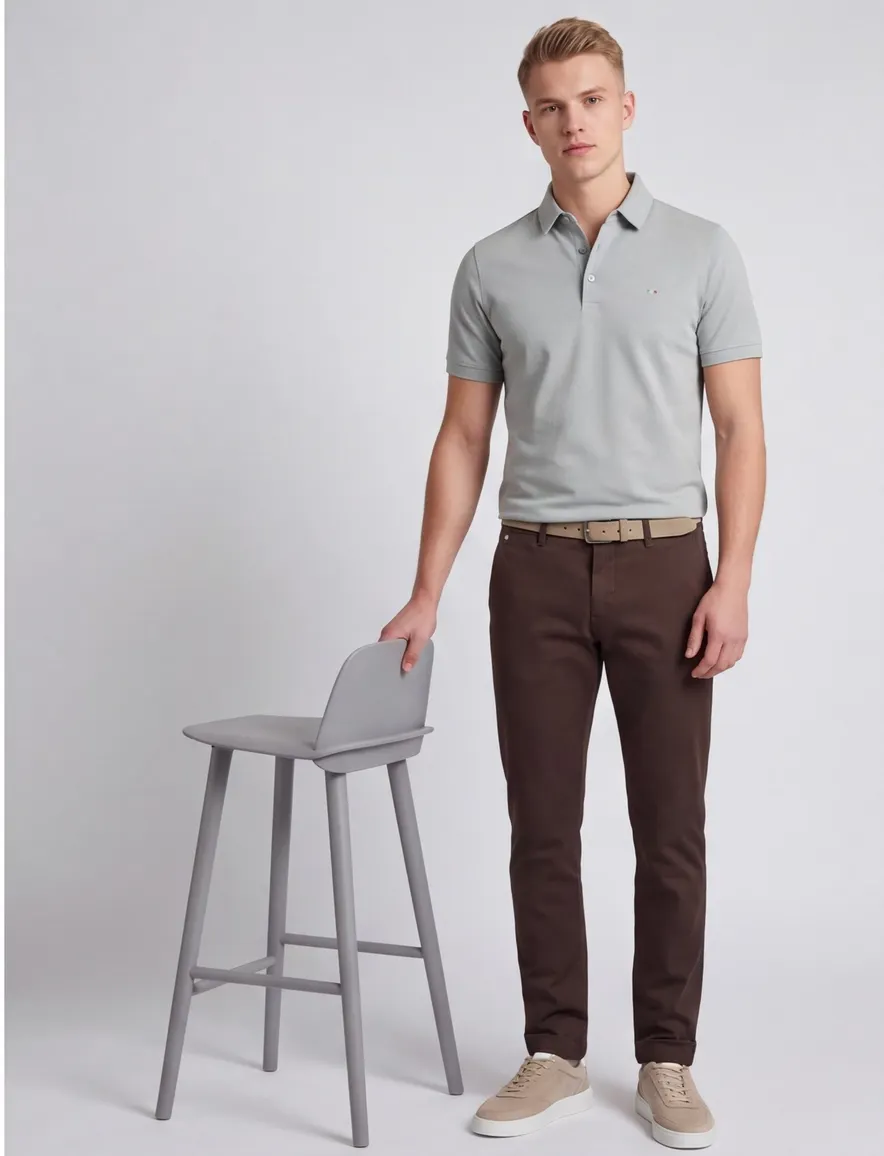 Portofino polo groen extra lange fit