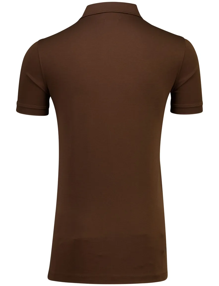 Bruin polo Portofino extra lang 3 knoops