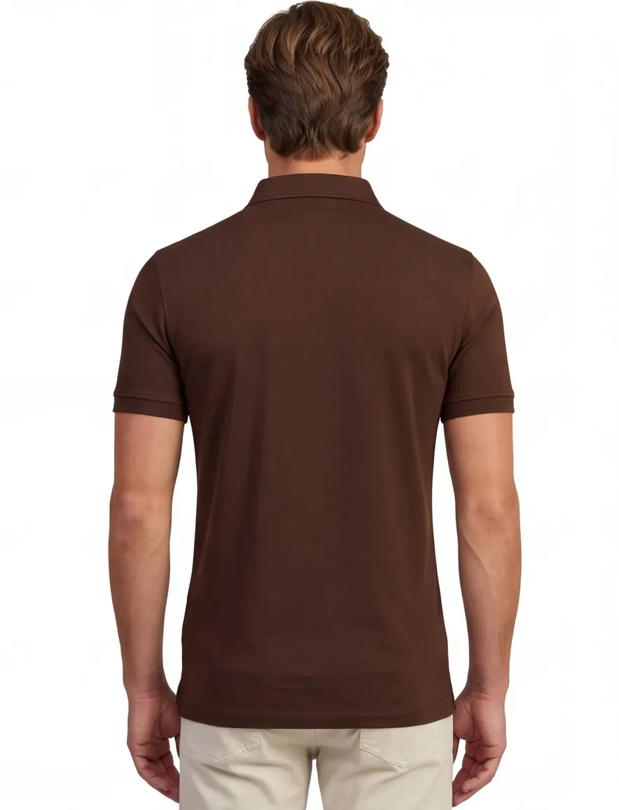 Bruin polo Portofino extra lang 3 knoops
