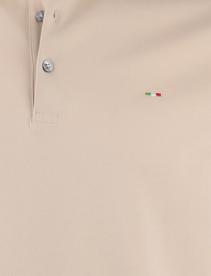 3-knoops extra long fit Portofino polo beige