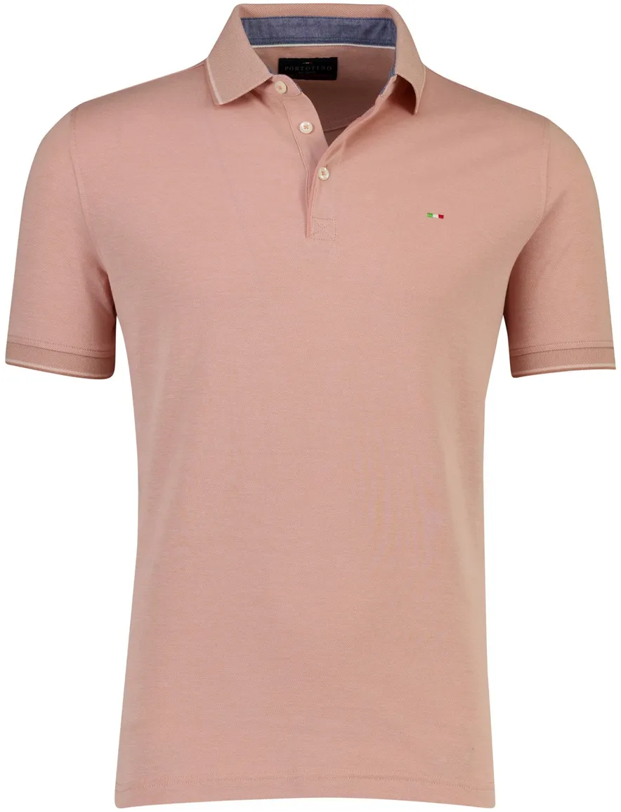 Portofino polo roze normale fit pique