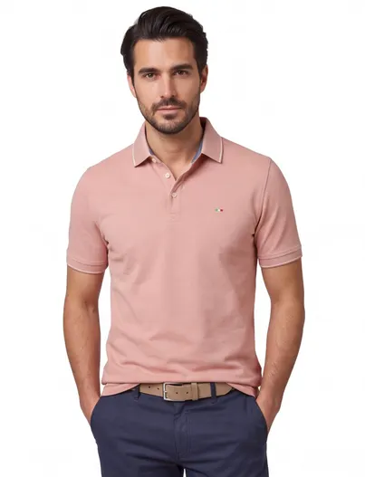 Portofino Roze polo Portofino 3 knoopjes