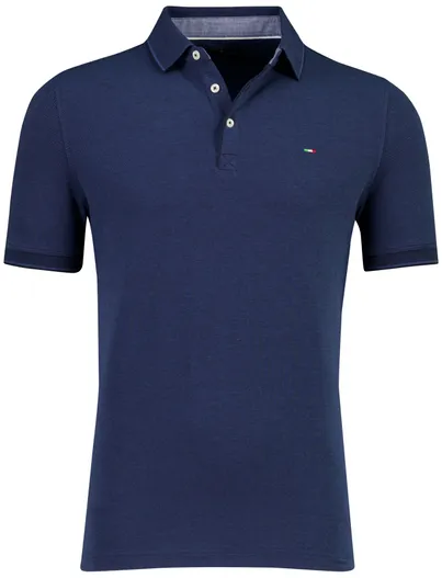 Portofino Donkerblauwe poloshirt Portofino 3 knoops pique