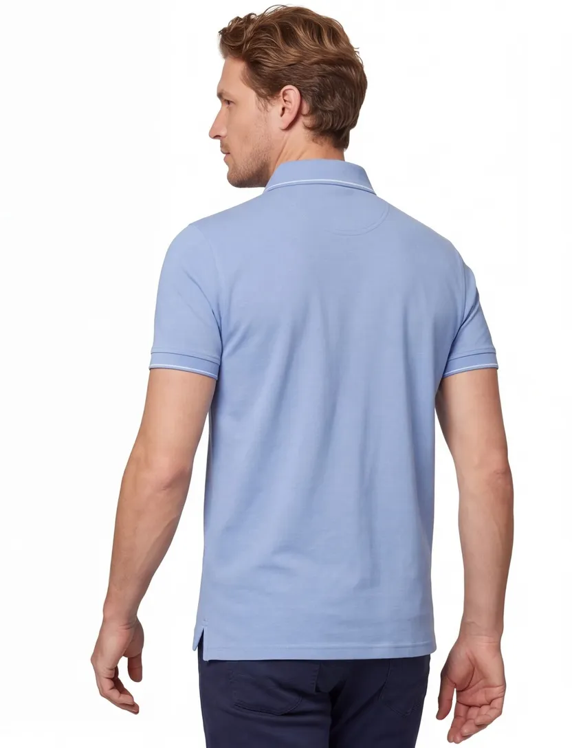 Poloshirt Portofino lichtblauw normale fit Pique