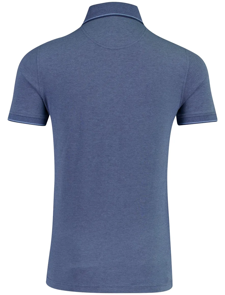 Blauw Portofino polo normale fit 3 knopen